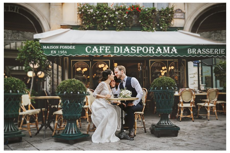 Wedding Day with view to the Eiffel Tower
